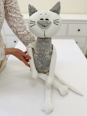 Подушки игрушки из гобелена - Мой котик Вензеля голубые 40х16х12х27 см 2622064