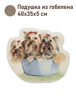 Подушки игрушки из гобелена - Породы собак щенки Йорки Подушка 40х35х5 см 2622082