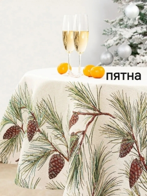 Новогодние товары для дома / Испанская новогодняя коллекция / Питер Пэн из гобелена - Outlet Питер Пэн Шишки Скатерть круг д160 см 2623364