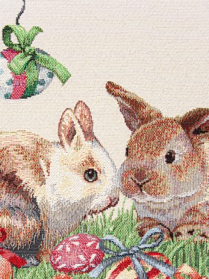 Пасхальная коллекция / Кролик горошек из гобелена - Кролик горошек Салфетка 44х140 см 01551