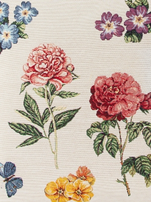 Испанский текстиль / Бабочки и розы из гобелена - Бабочки и розы Наволочка 45х45 см 0097