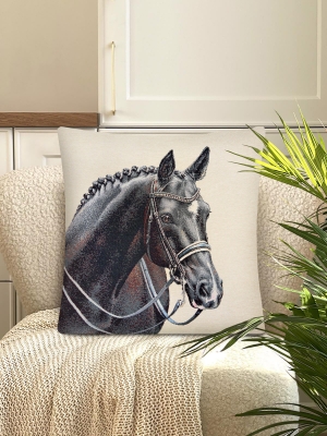 Всесезонная коллекция текстиля Basic / Мимоза из гобелена - Конь черный Наволочка 45х45 см 01251