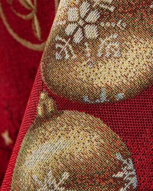 Новогодние товары для дома / Испанская новогодняя коллекция / Золотые шары из гобелена - Золотые шары Скатерть 140х240 см 01132