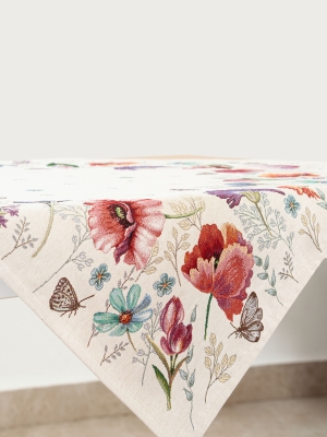 Испанский текстиль / Майские первоцветы из гобелена - Майские первоцветы Салфетка 100х100 см 02499