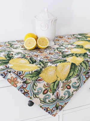 Испанский текстиль / Лимонная мозаика из гобелена - Лимонная мозаика Салфетка 100х100 см 02583