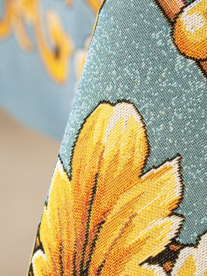Испанский текстиль / Фруктовое ассорти из гобелена - Фруктовое ассорти голубой бордюр Скатерть 160х250 см 03828
