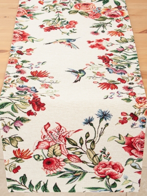 Испанский текстиль / Тропические цветы из гобелена - Тропические цветы Салфетка 44х140 см 02660