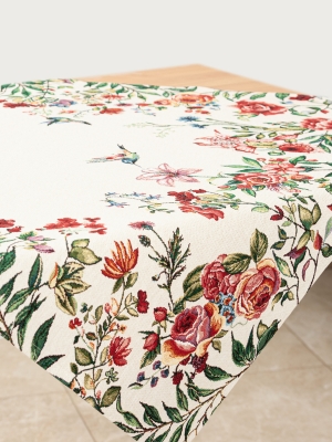 Испанский текстиль / Тропические цветы из гобелена - Тропические цветы Салфетка 100х100 см 02661