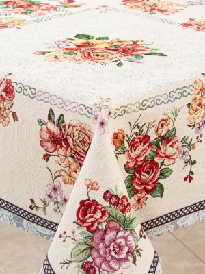 Испанский текстиль / Розовый сад из гобелена - Розовый сад Салфетка 100х100 см 02840