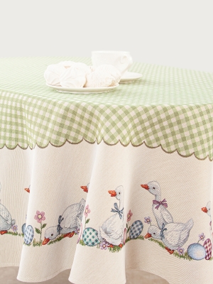 Пасхальная коллекция / Пасхальные утята NEW из гобелена - Пасхальные утята Скатерть овал 160х260 см 04973