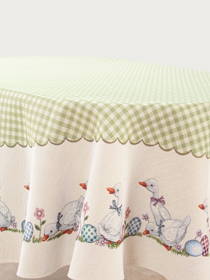 Пасхальная коллекция / Пасхальные утята NEW из гобелена - Пасхальные утята Скатерть овал 160х260 см 04973