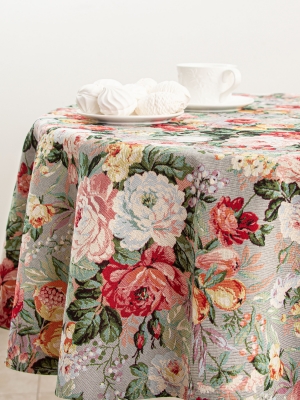 Всесезонная коллекция текстиля Basic / Розы герцогини из гобелена - Розы герцогини сепия Скатерть круг д160 см Н/Р 05390