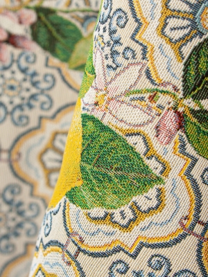 Всесезонная коллекция текстиля Basic / Изразцы из гобелена - Изразцы лимоны Скатерть овал 160х250 см 05553
