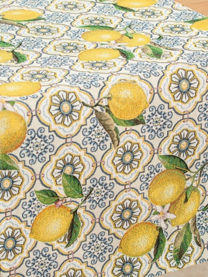Испанский текстиль / Изразцы из гобелена - Изразцы лимоны Салфетка 47х115 см 05740