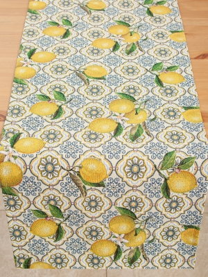 Испанский текстиль / Изразцы из гобелена - Изразцы лимоны Салфетка 47х115 см 05740