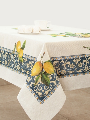 Испанский текстиль / Лимоны в вазе из гобелена - Лимоны в вазе Скатерть 140х180 см 0626