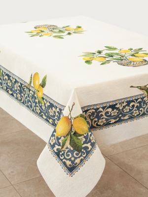 Испанский текстиль / Лимоны в вазе из гобелена - Лимоны в вазе Скатерть 140х240 см 01090