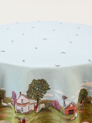 Всесезонная коллекция текстиля Basic / Ранчо из гобелена - Ранчо Скатерть круг д165 см 06654
