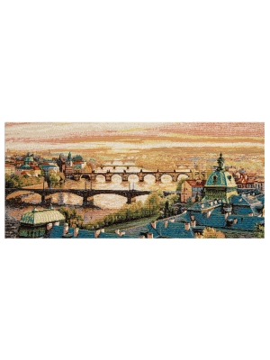 Купоны / Городской пейзаж из гобелена - Прага Карлов мост 4232K Купон 16х37 см 0966