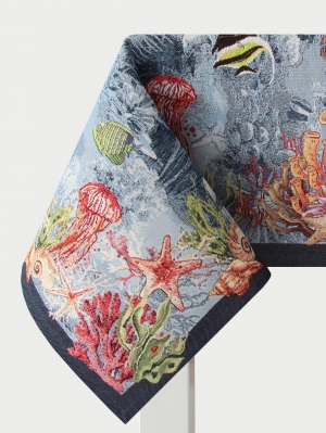 Всесезонная коллекция текстиля Basic / Мореплавание из гобелена - Тропические рыбки Скатерть 140х260 см 2311353