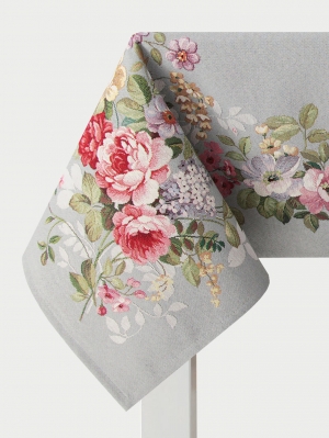 Всесезонная коллекция текстиля Basic / Принцесса цветов из гобелена - Принцесса цветов серый Скатерть 140х240 см 2311418