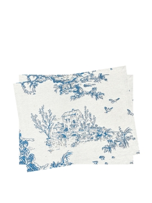 Всесезонная коллекция текстиля Basic / Туаль из гобелена - Туаль де жуи Голубой Комплект салфеток 2шт 35х45 см н/р 2311422