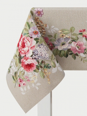 Всесезонная коллекция текстиля Basic / Принцесса цветов из гобелена - Принцесса цветов льняной Скатерть 160х300 см 2311504