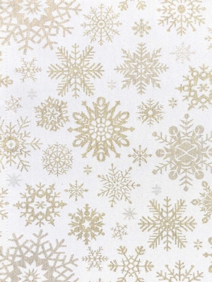 Новогодние товары для дома / Испанская новогодняя коллекция / Снежинки из гобелена - Снежинки золото Салфетка 44х180 2312165