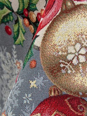 Новогодние товары для дома / Испанская новогодняя коллекция / Разноцветные шары из гобелена - Разноцветные шары Скатерть 140х140 см 2312444