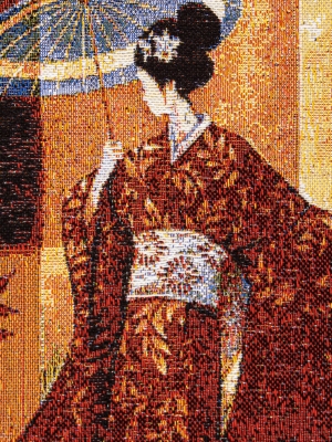 Купоны / Авторские работы из гобелена - Японки с зонтом 909 Купон 35х65 см 3571