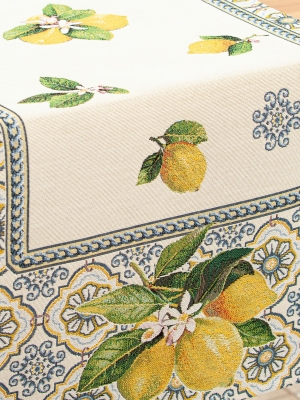 Испанский текстиль / Изразцы из гобелена - Изразцы Лимоны Салфетка 40х100 см 8081