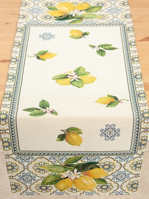 Испанский текстиль / Изразцы из гобелена - Изразцы Лимоны Салфетка 40х100 см 8081