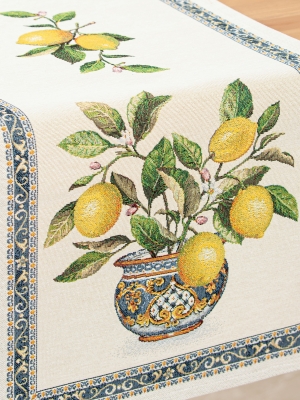 Всесезонная коллекция текстиля Basic / Лимоны в вазе из гобелена - Лимоны в вазе Салфетка 40х100 см 9305